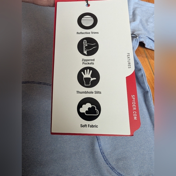 Spyder Women's Long-Sleeve Activewear Top - Striped Light Blue - Picture 5 of 5